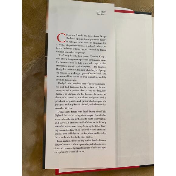 NWT Sandra Brown Hardcover Book , Tough Customer - Picture 4 of 5